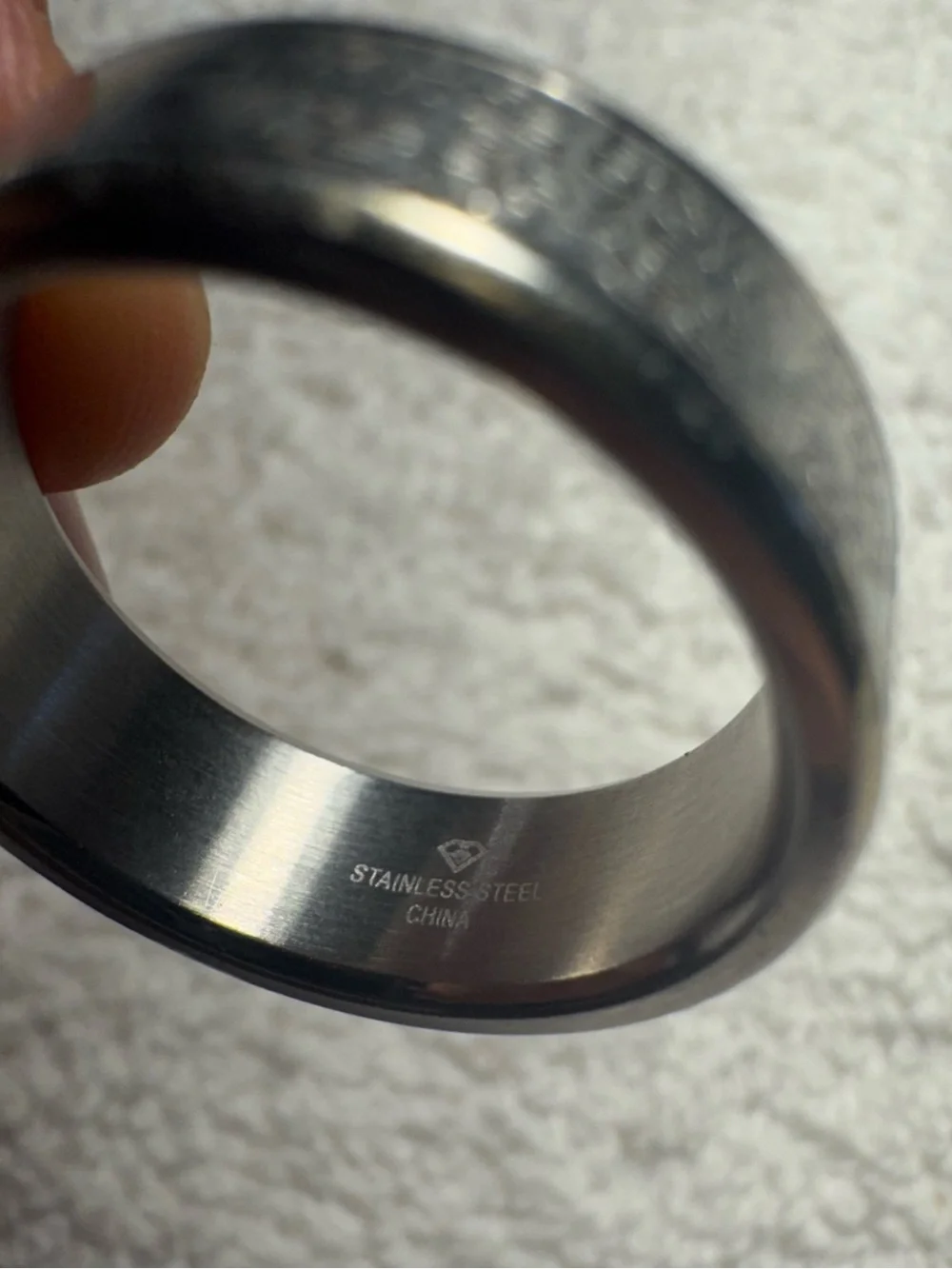 Lords Prayer Men Stainless Steel Ring, Wedding Band